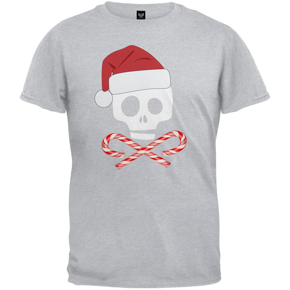 Skull And Cross Candy Canes Santa Black Youth T-Shirt Youth T-Shirts Old Glory   