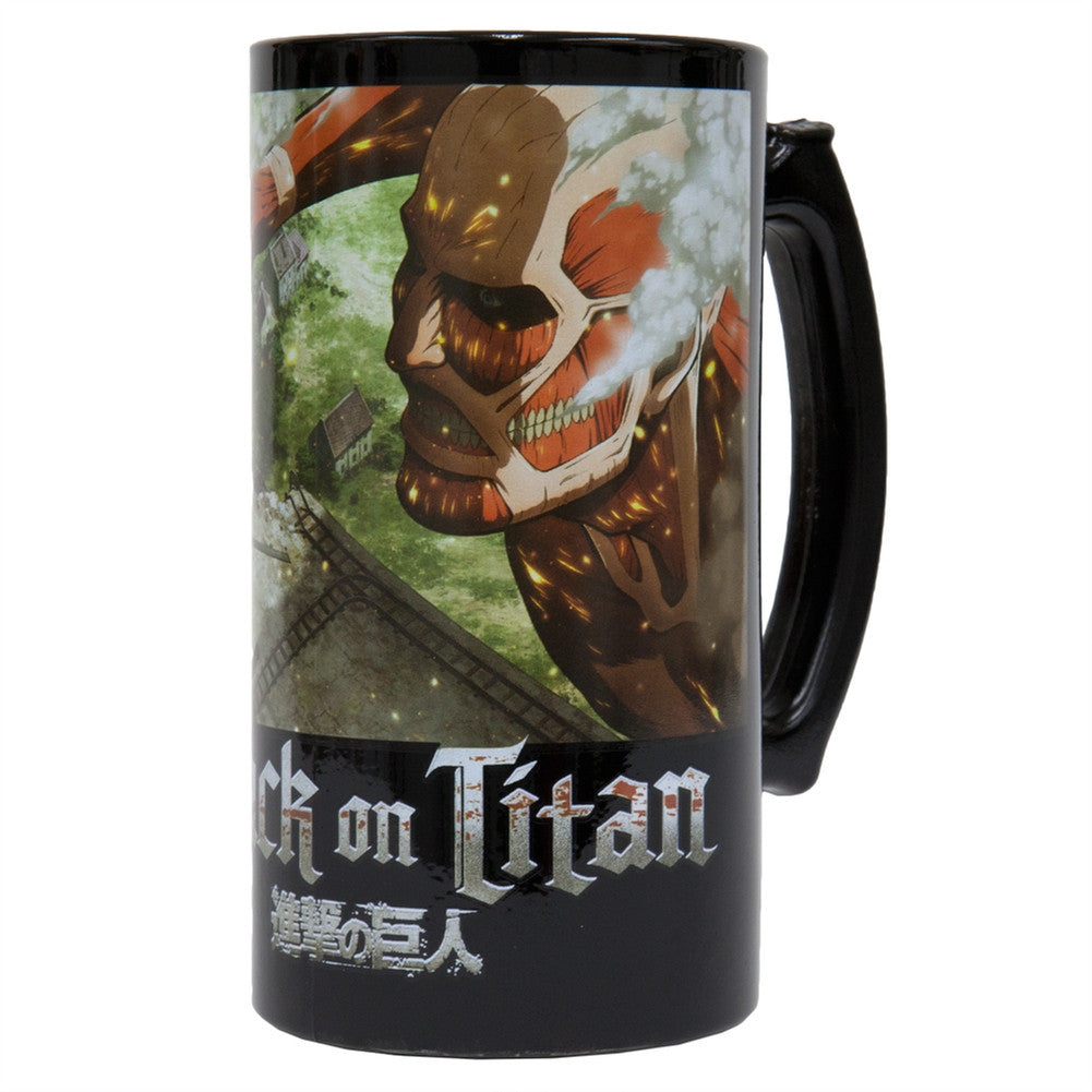 Attack On Titan - Big Red Titan 16oz Beer Mug Beer Mugs & Steins Old Glory OS Black 