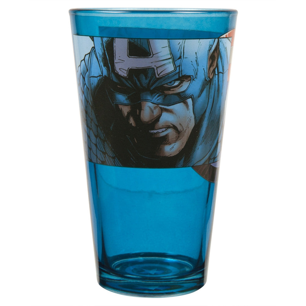 Captain America - Solemn Portrait Pint Glass Pint Glasses Old Glory   