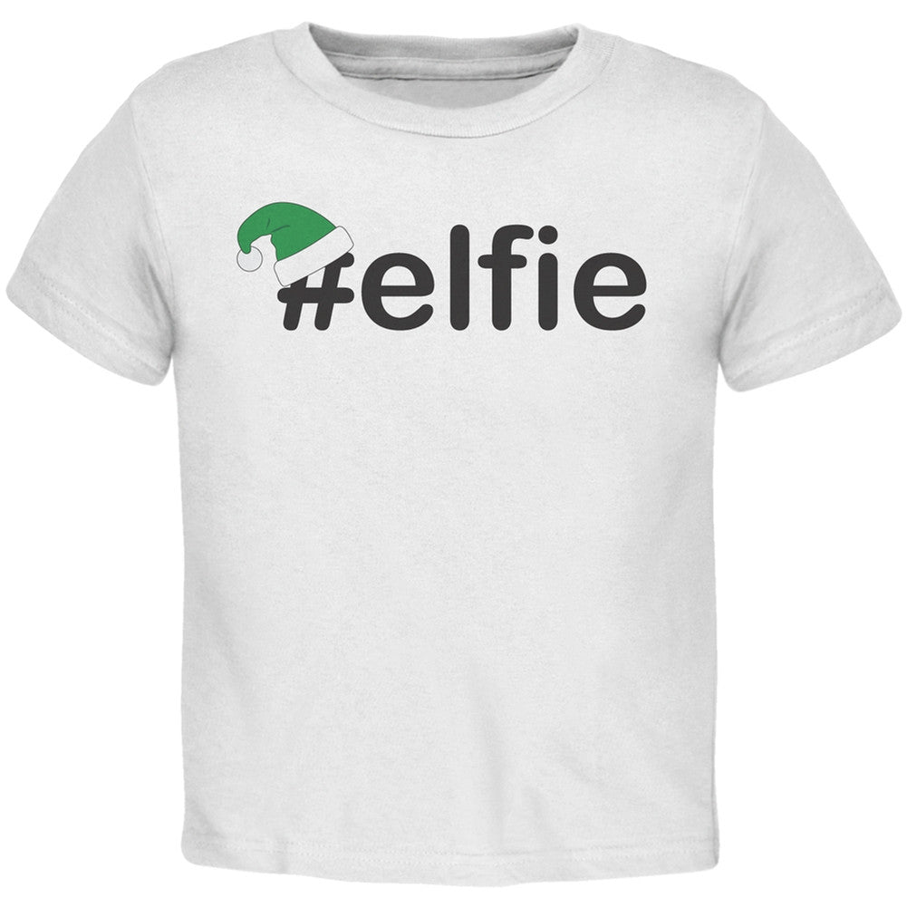 #Elfie Christmas Hashtag Red Toddler T-Shirt Toddler T-Shirts Old Glory 2T White 