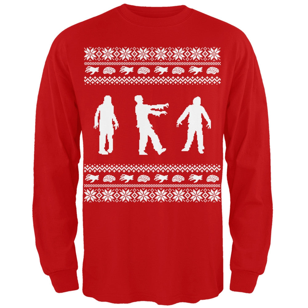 Zombie Ugly Christmas Sweater Irish Green Adult Long Sleeve T-Shirt Men's Long Sleeves Old Glory   