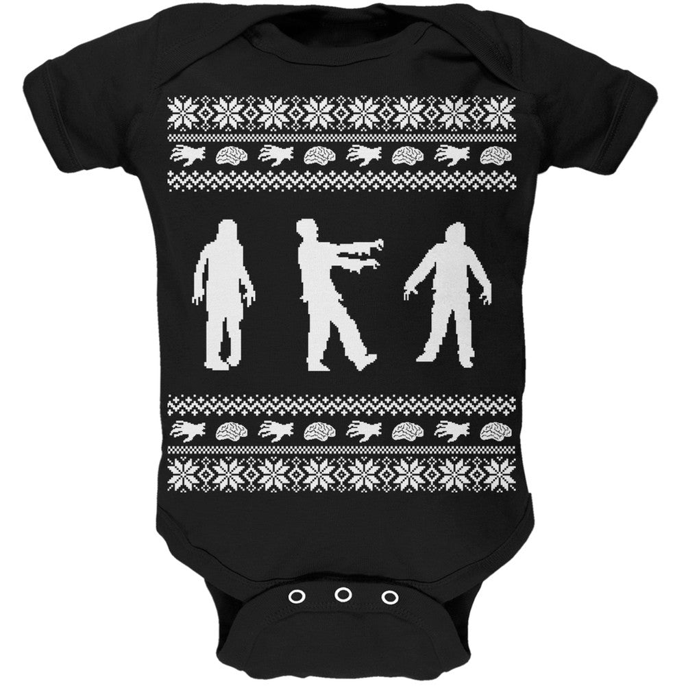 Zombie Ugly Christmas Sweater Soft Baby One Piece Baby One Piece Old Glory   