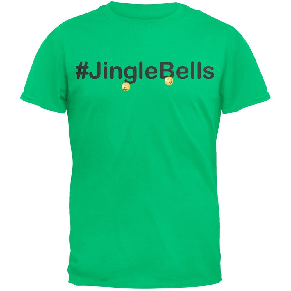 #Jinglebells Christmas Hashtag Green Adult T-Shirt Men's T-Shirts Old Glory SM Green 