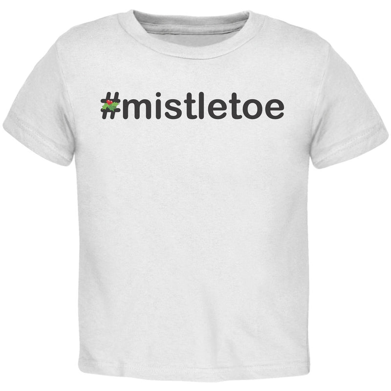 #Mistletoe Christmas Hashtag Red Toddler T-Shirt Toddler T-Shirts Old Glory 2T White 