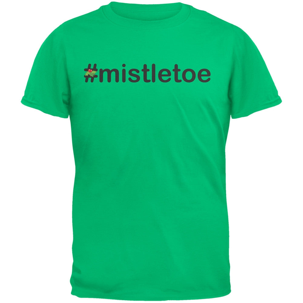 #Mistletoe Christmas Hashtag Green Youth T-Shirt Youth T-Shirts Old Glory SM Green 