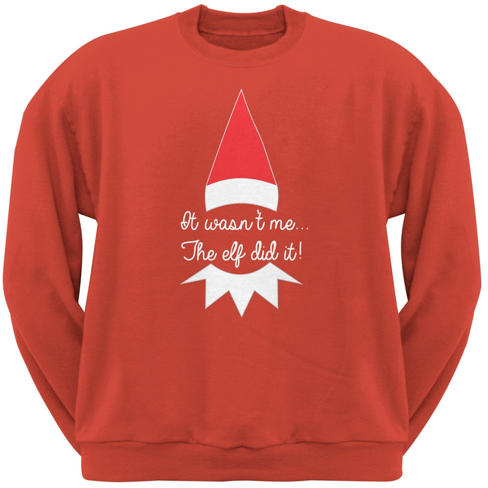 The Elf Did It Grey Adult Crew Neck Sweatshirt Men's Sweatshirts Old Glory   