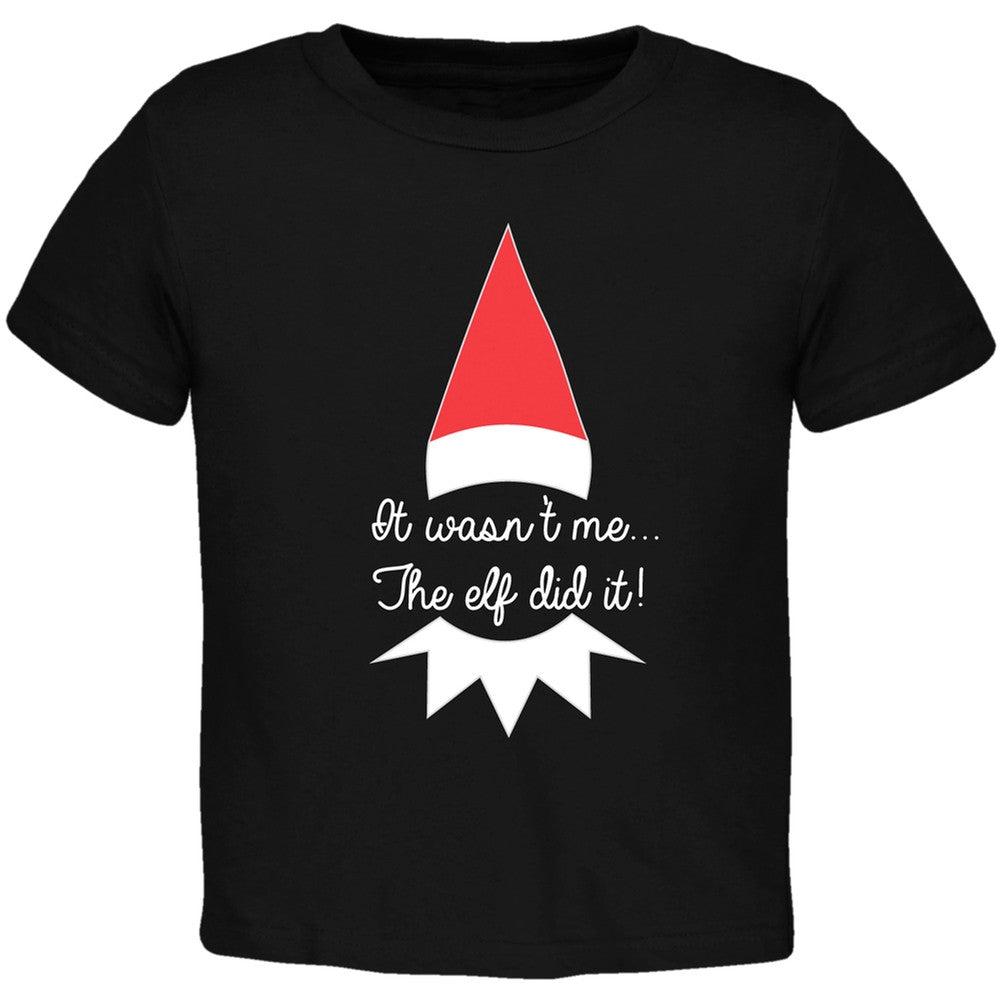 The Elf Did It Black Toddler T-Shirt Toddler T-Shirts Old Glory   