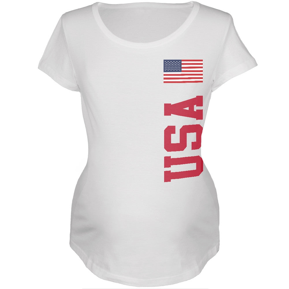 World Cup USA White Womens Soft Maternity T-Shirt Maternity T-Shirts FIFA   