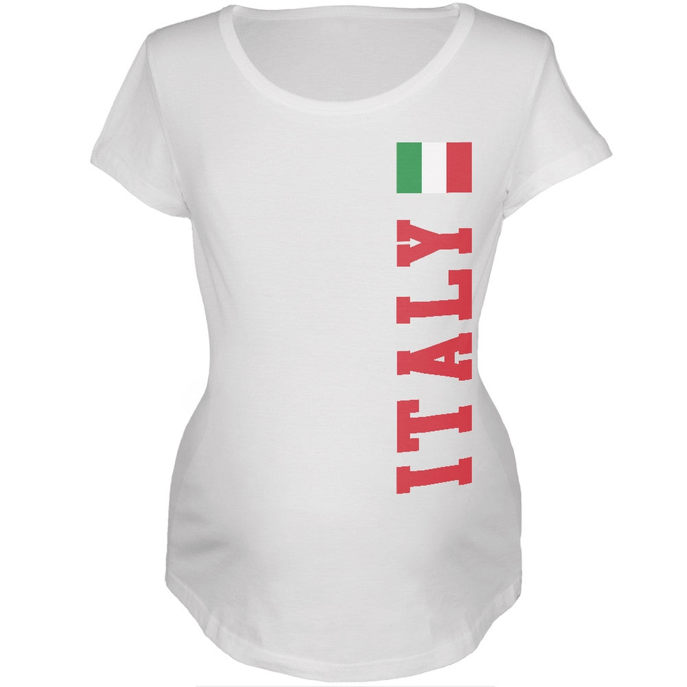 World Cup Italy White Womens Soft Maternity T-Shirt Maternity T-Shirts FIFA   