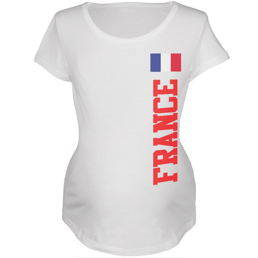 World Cup France White Womens Soft Maternity T-Shirt Maternity T-Shirts FIFA   