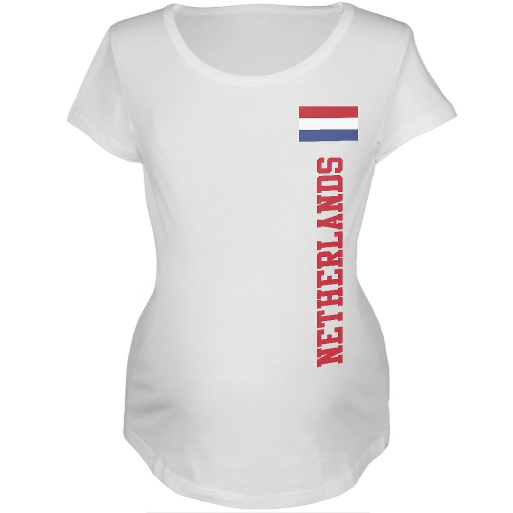 World Cup Netherlands White Womens Soft Maternity T-Shirt Maternity T-Shirts FIFA   