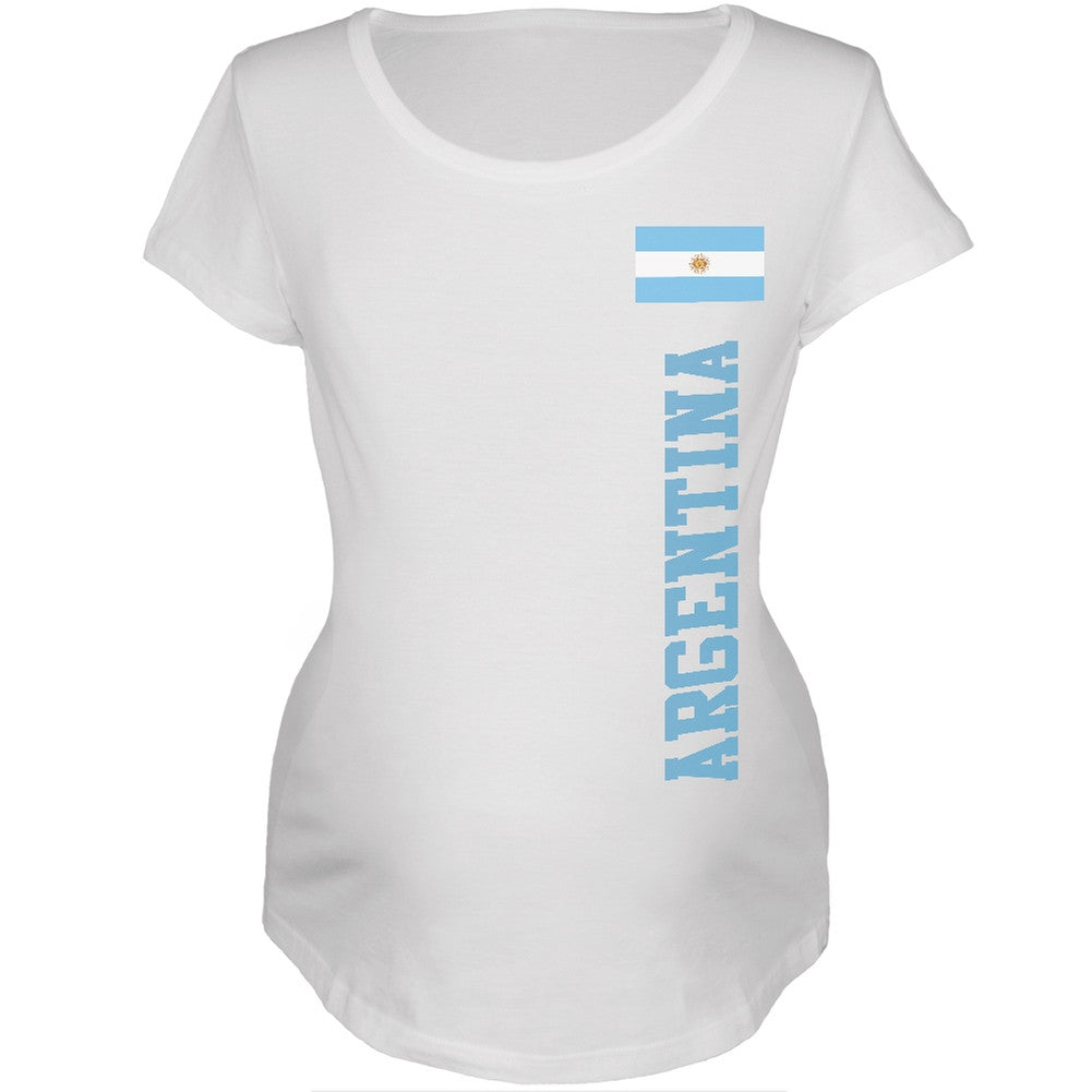 World Cup Argentina White Womens Soft Maternity T-Shirt Maternity T-Shirts FIFA   