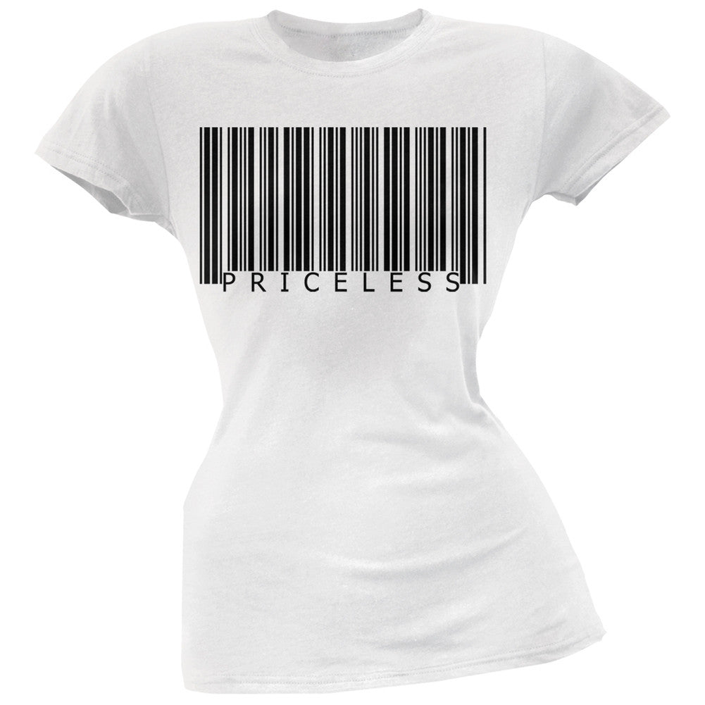 Priceless Barcode White Juniors T-Shirt Juniors T-Shirts Old Glory   