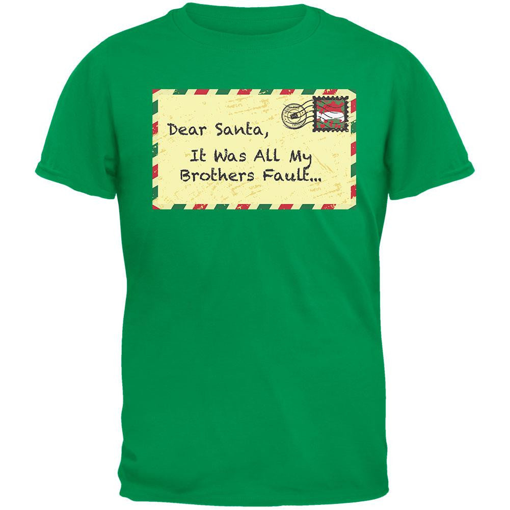 Dear Santa It Was All My Brothers Fault Black Youth T-Shirt Youth T-Shirts Old Glory   