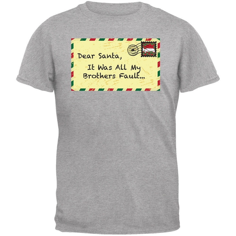 Dear Santa It Was All My Brothers Fault Black Youth T-Shirt Youth T-Shirts Old Glory   