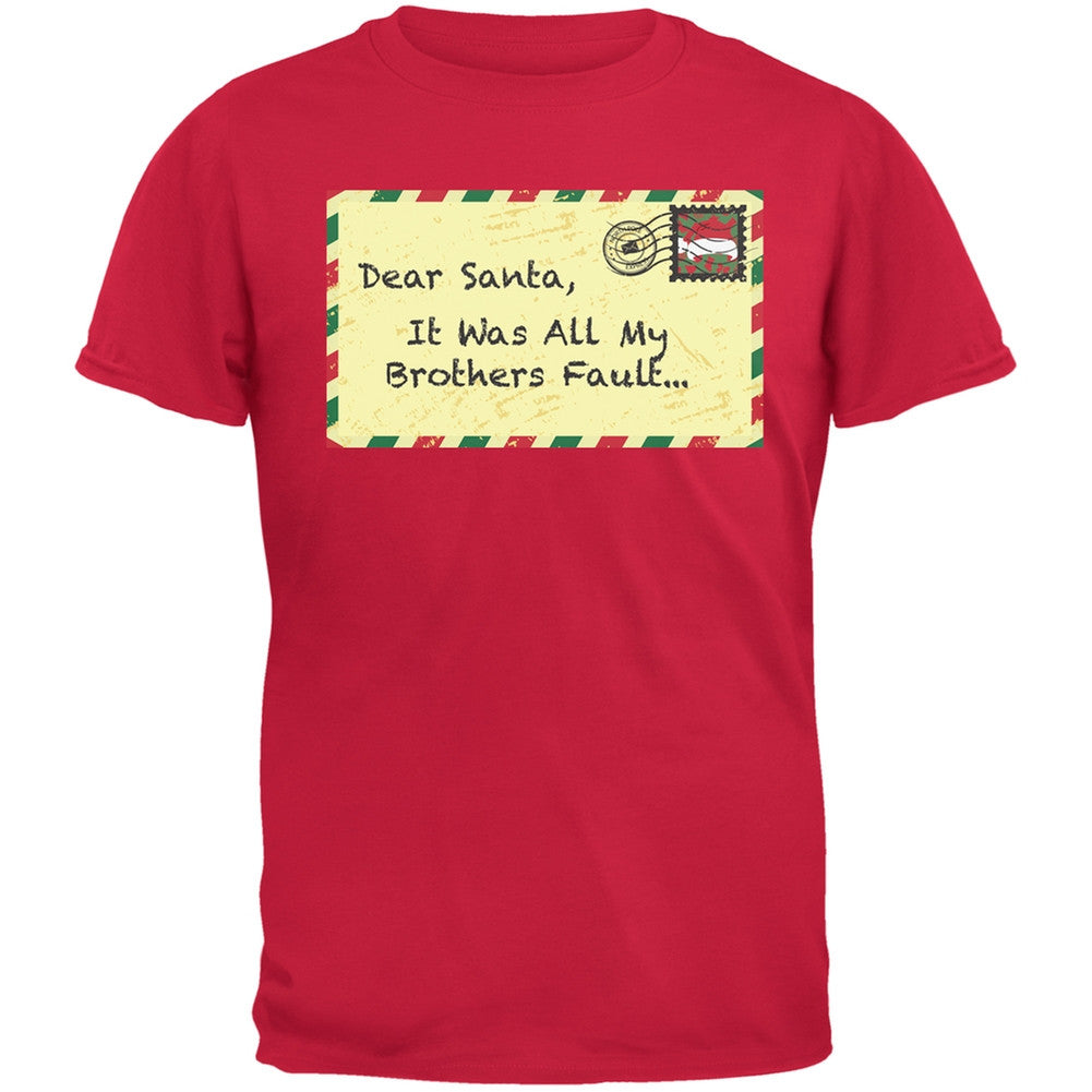 Dear Santa It Was All My Brothers Fault Black Youth T-Shirt Youth T-Shirts Old Glory   