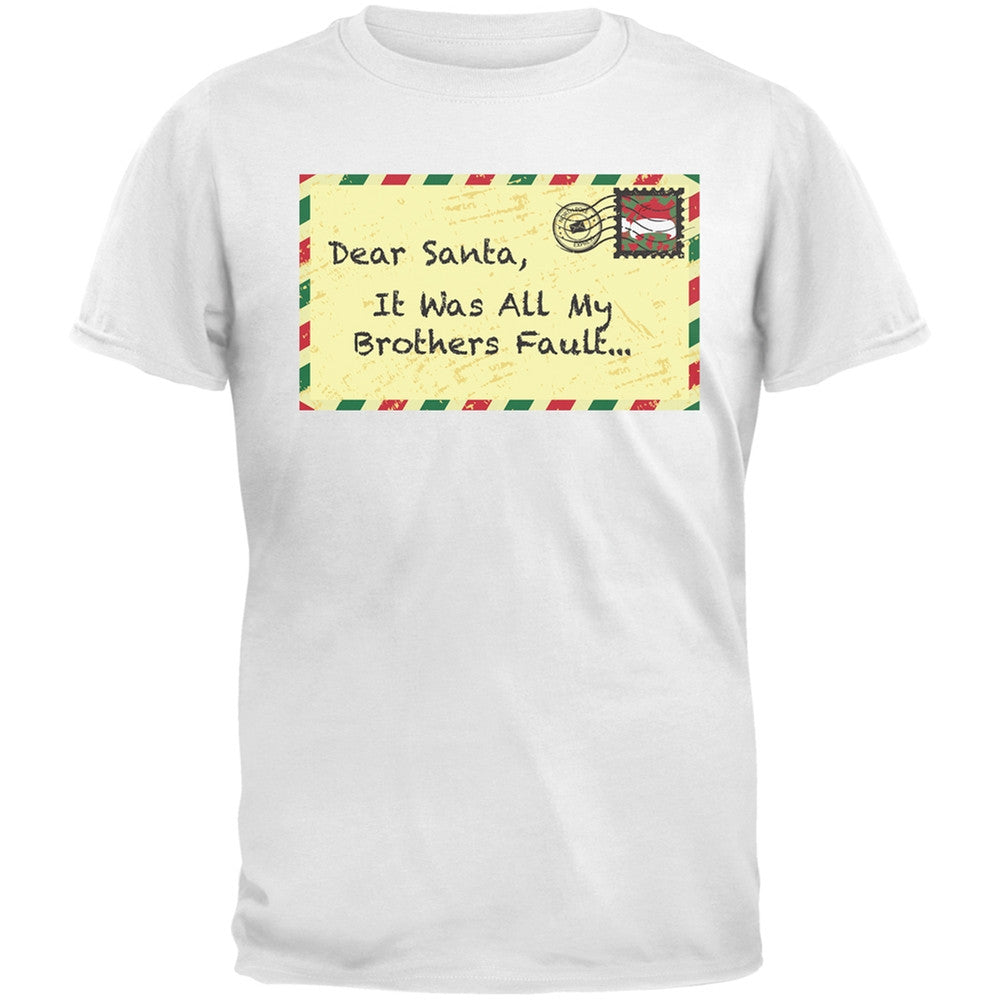 Dear Santa It Was All My Brothers Fault Black Youth T-Shirt Youth T-Shirts Old Glory   