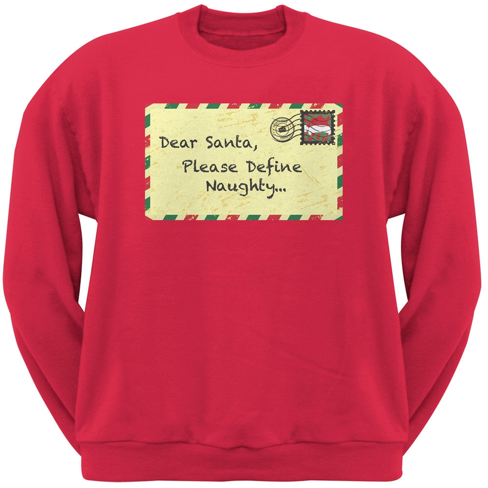 Dear Santa Please Define Naughty Black Adult Crew Neck Sweatshirt Men's Sweatshirts Old Glory   