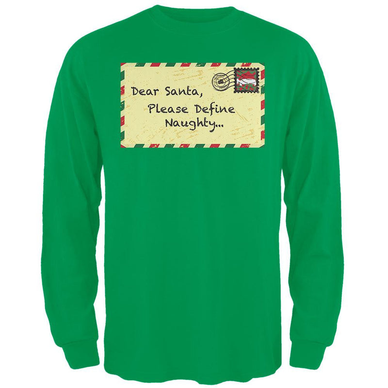 Dear Santa Please Define Naughty Black Adult Long Sleeve T-Shirt Men's Long Sleeves Old Glory   