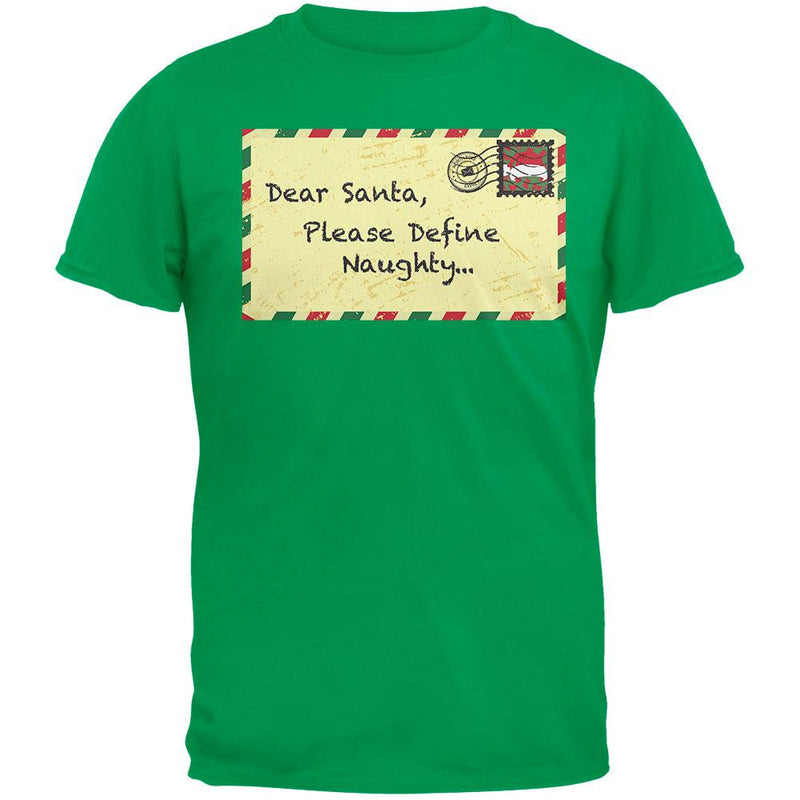 Dear Santa Please Define Naughty Black Adult T-Shirt Men's T-Shirts Old Glory   