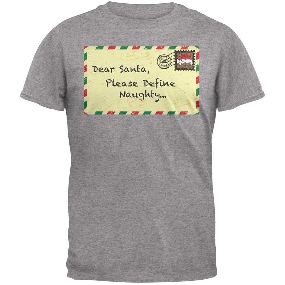 Dear Santa Please Define Naughty Black Adult T-Shirt Men's T-Shirts Old Glory   