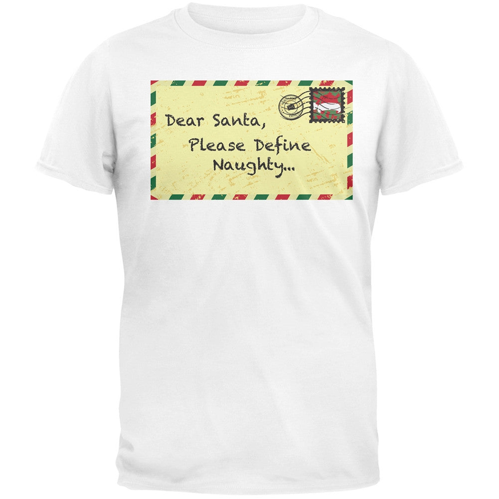 Dear Santa Please Define Naughty Black Adult T-Shirt Men's T-Shirts Old Glory   