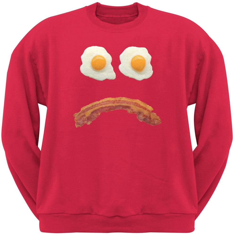 Mr. Sad Face Bacon And Eggs Black Adult Crew Neck Sweatshirt Men's Sweatshirts Old Glory   