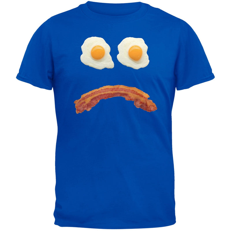 Mr. Sad Face Bacon And Eggs Black Adult T-Shirt Men's T-Shirts Old Glory   