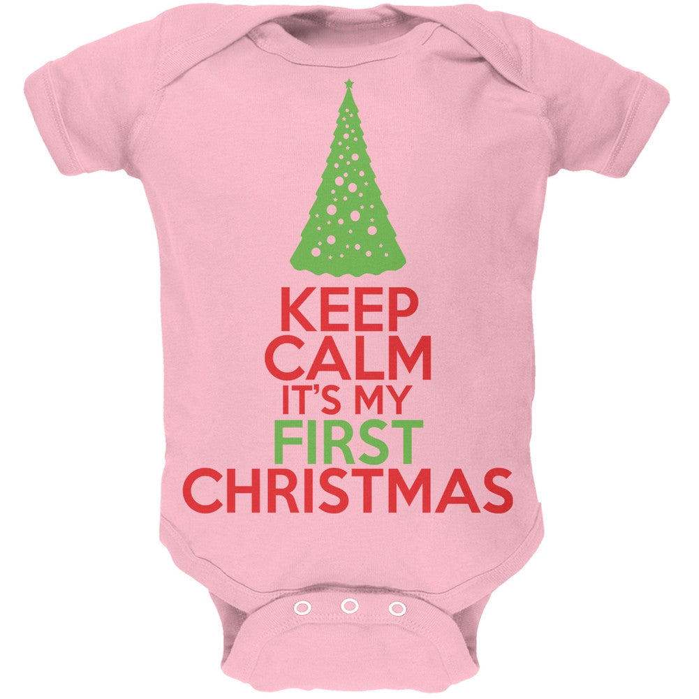 Keep Calm It's My First Christmas White Baby One Piece Baby One Piece Old Glory   