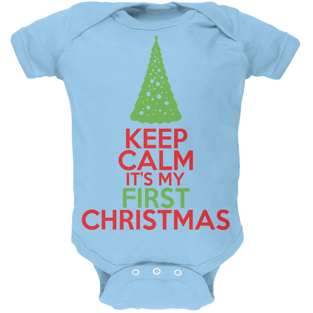 Keep Calm It's My First Christmas White Baby One Piece Baby One Piece Old Glory   