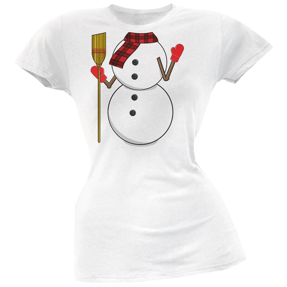 Snowman Body Costume Black Soft Juniors T-Shirt Juniors T-Shirts Old Glory   