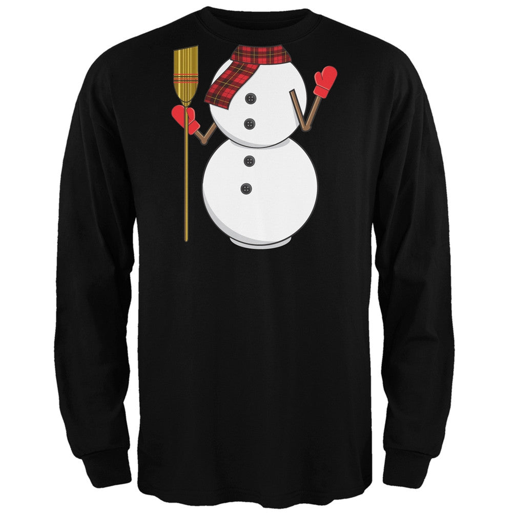 Snowman Body Costume Black Adult Long Sleeve T-Shirt Men's Long Sleeves Old Glory   