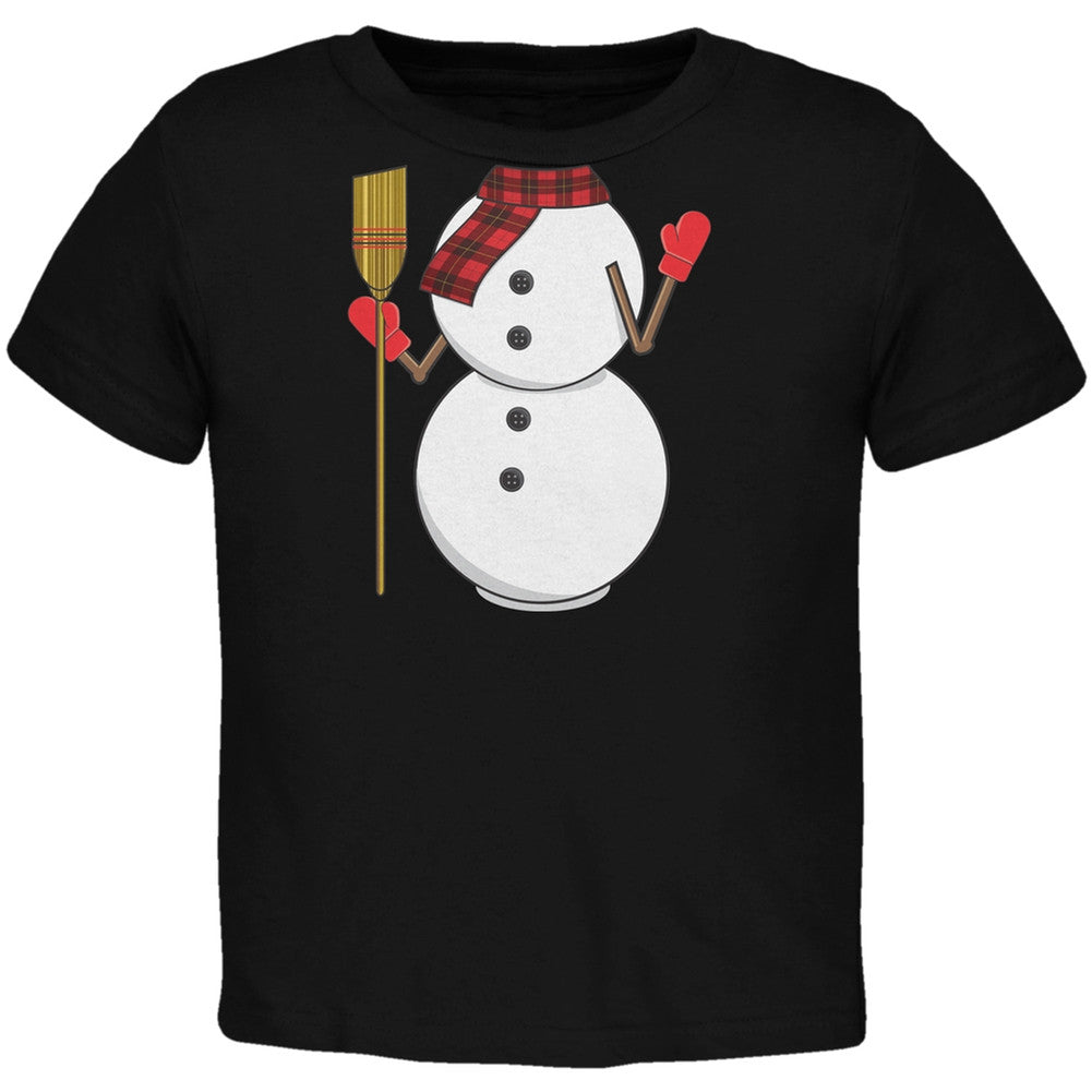 Snowman Body Costume Black Toddler T-Shirt Toddler T-Shirts Old Glory   