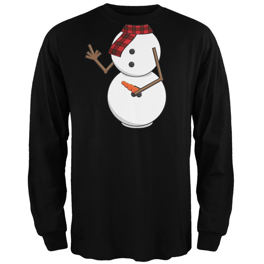 Middle Finger Snowman Body Costume Black Long Sleeve T-Shirt Men's Long Sleeves Old Glory   