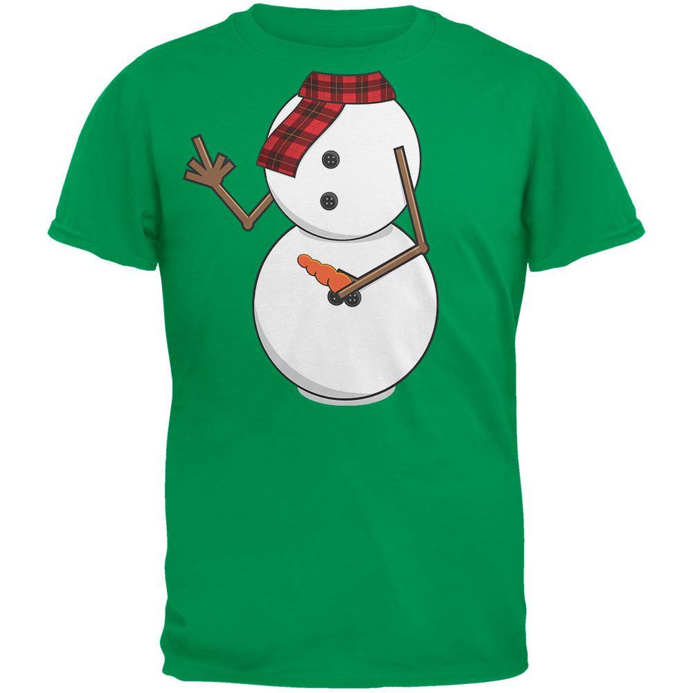 Middle Finger Snowman Body Costume Black Adult T-Shirt Men's T-Shirts Old Glory   