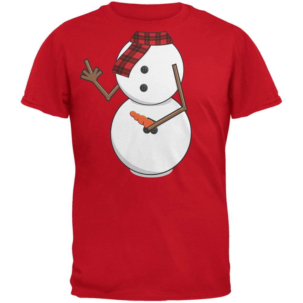 Middle Finger Snowman Body Costume Red Adult T-Shirt Men's T-Shirts Old Glory 2XL Red 