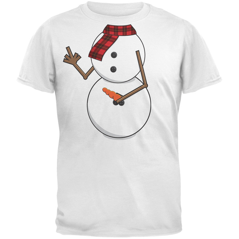 Middle Finger Snowman Body Costume Black Adult T-Shirt Men's T-Shirts Old Glory   