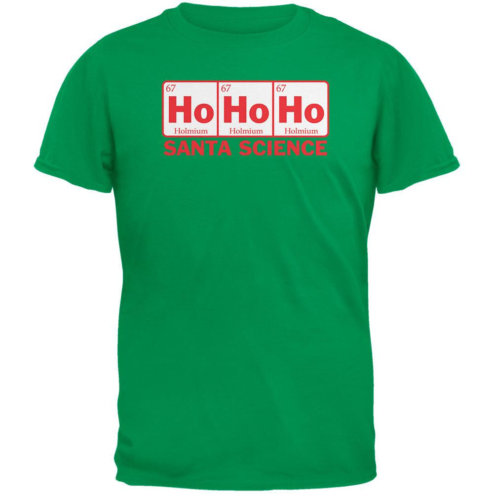 Santa Science Periodic Table Green Adult T-Shirt Men's T-Shirts Old Glory   