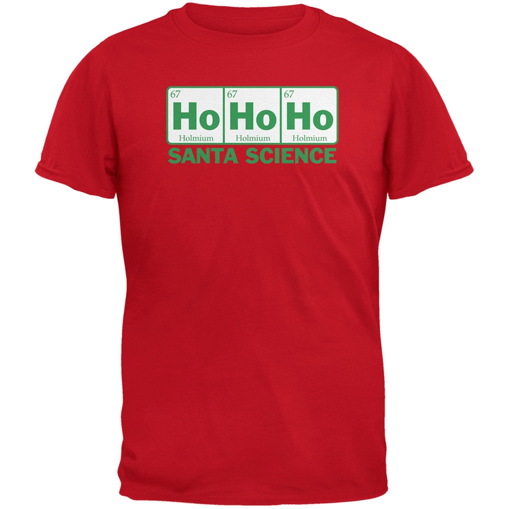 Santa Science Periodic Table Red Adult T-Shirt Men's T-Shirts Old Glory 2XL Red 