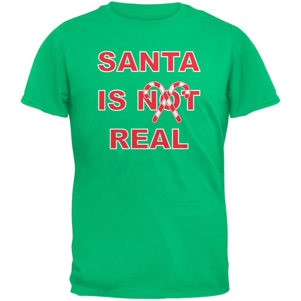 Santa Is Real Green Adult T-Shirt Men's T-Shirts Old Glory   