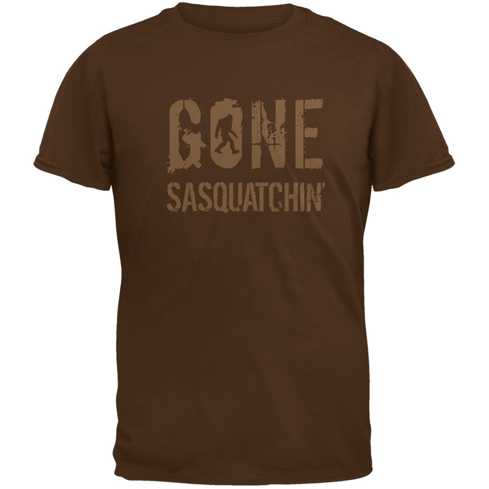 Gone Sasquatchin' Brown Adult T-Shirt Men's T-Shirts Old Glory   