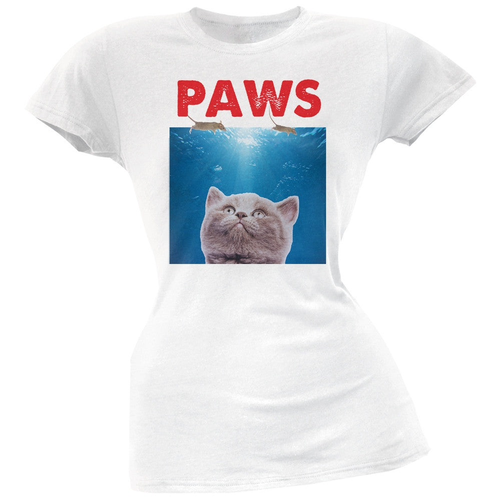 PAWS Black Juniors T-Shirt Juniors T-Shirts Old Glory   