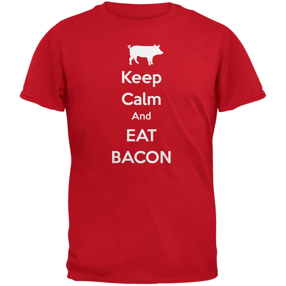 Keep Calm And Eat Bacon Black Youth T-Shirt Youth T-Shirts Old Glory   