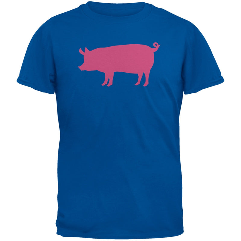 Pink Pig Silhouette Black Adults T-Shirt Men's T-Shirts Old Glory   