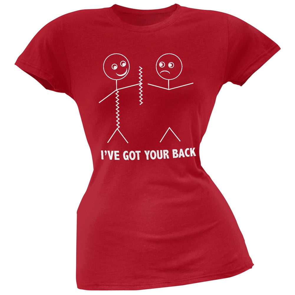 I've Got Your Back Stick Figure Pink Juniors T-Shirt Juniors T-Shirts Old Glory   