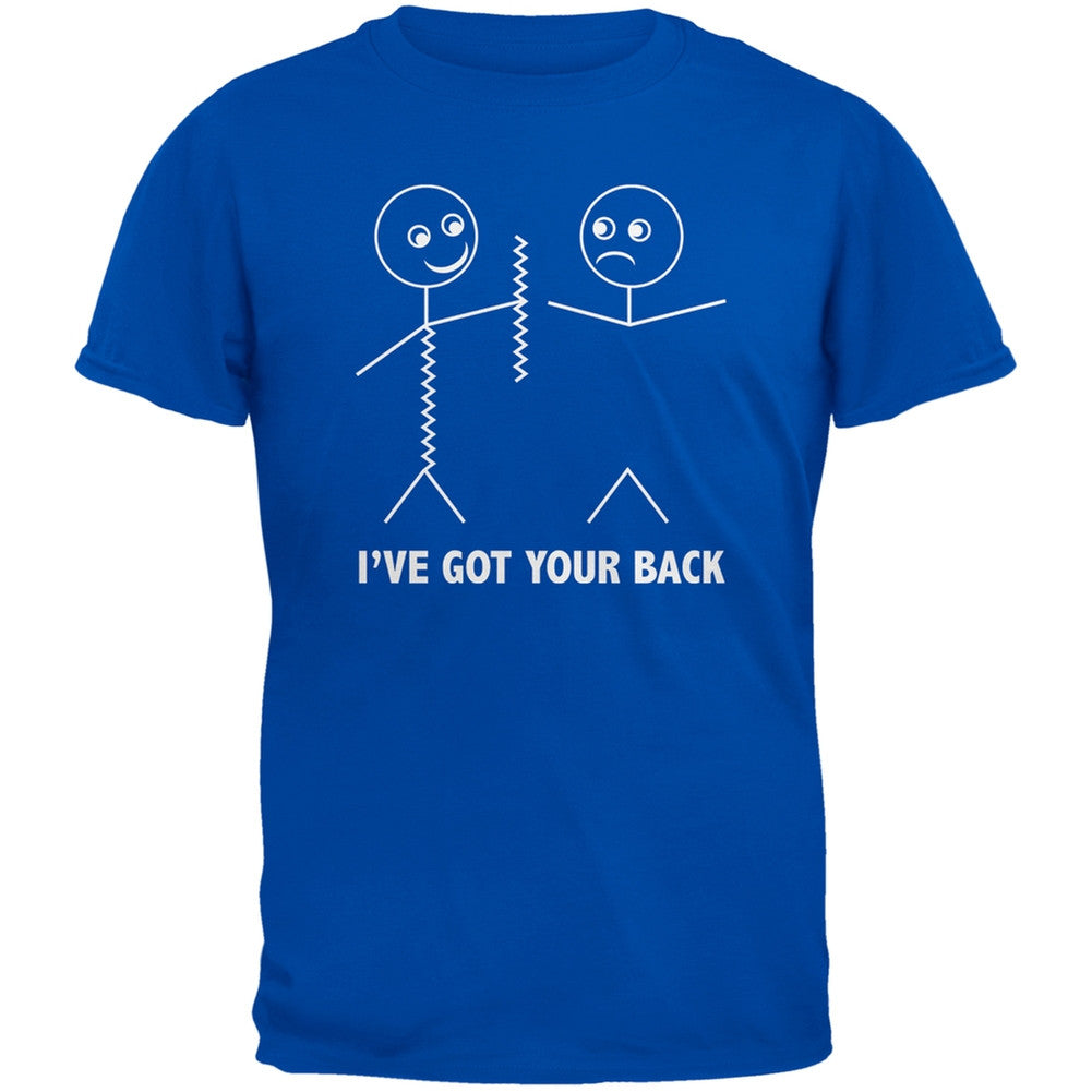 I've Got Your Back Stick Figure Blue Adult T-Shirt Men's T-Shirts Old Glory 2XL Blue 