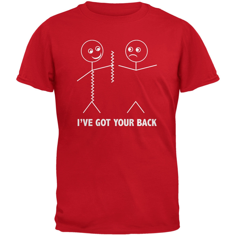 I've Got Your Back Stick Figure Red Adult T-Shirt Men's T-Shirts Old Glory 2XL Red 