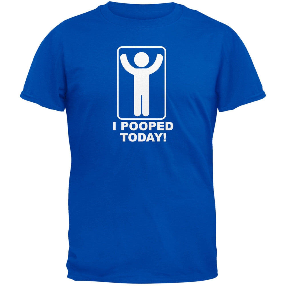 I Pooped Today Blue Adult T-Shirt Men's T-Shirts Old Glory 2XL Blue 