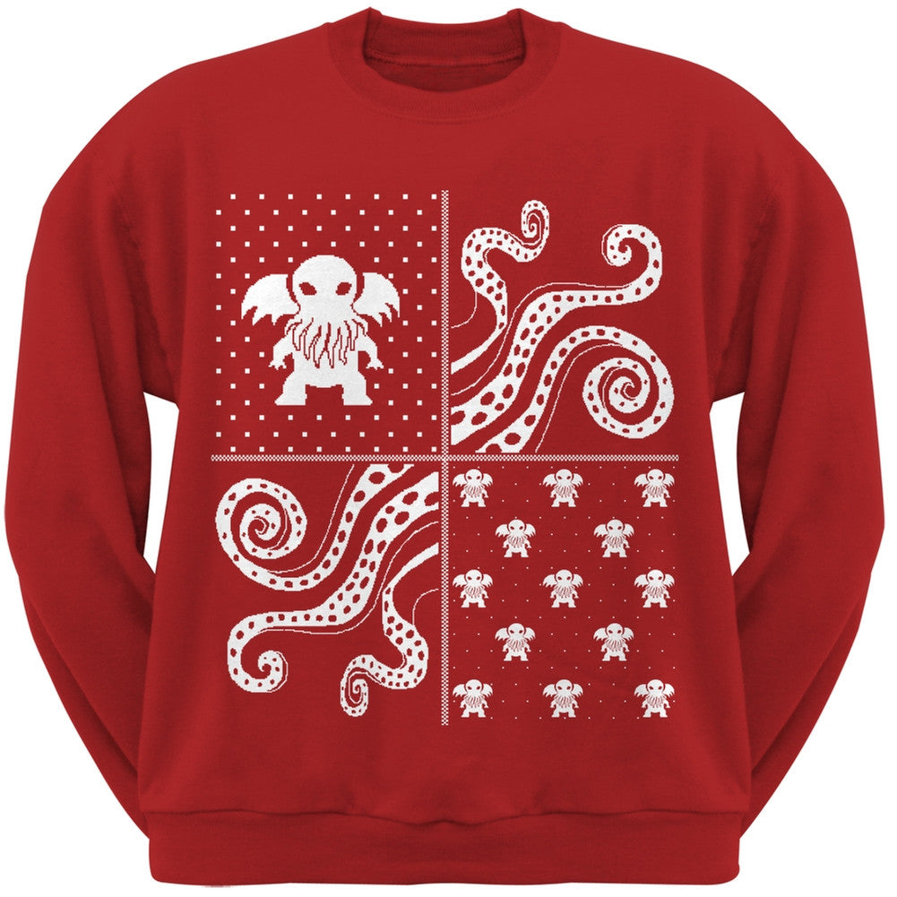 Cthulhu Lovecraft Dimensions Ugly Christmas Sweater Forest Green Adult Sweatshirt Men's Sweatshirts Old Glory   