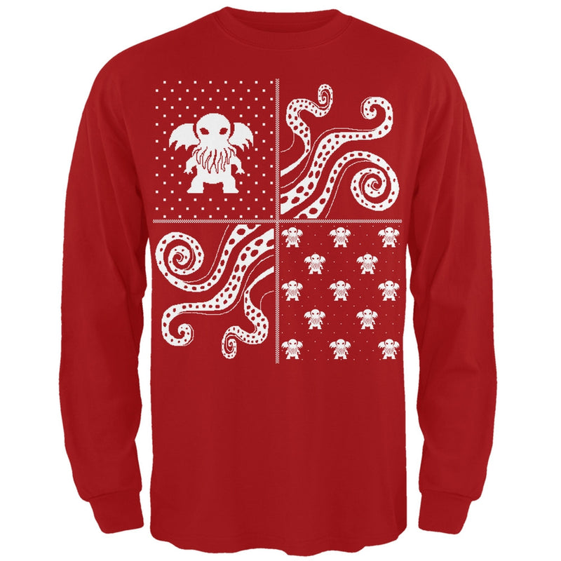 Cthulhu Lovecraft Dimensions Ugly XMAS Sweater Forest Adult Long Sleeve T-Shirt Men's Long Sleeves Old Glory   